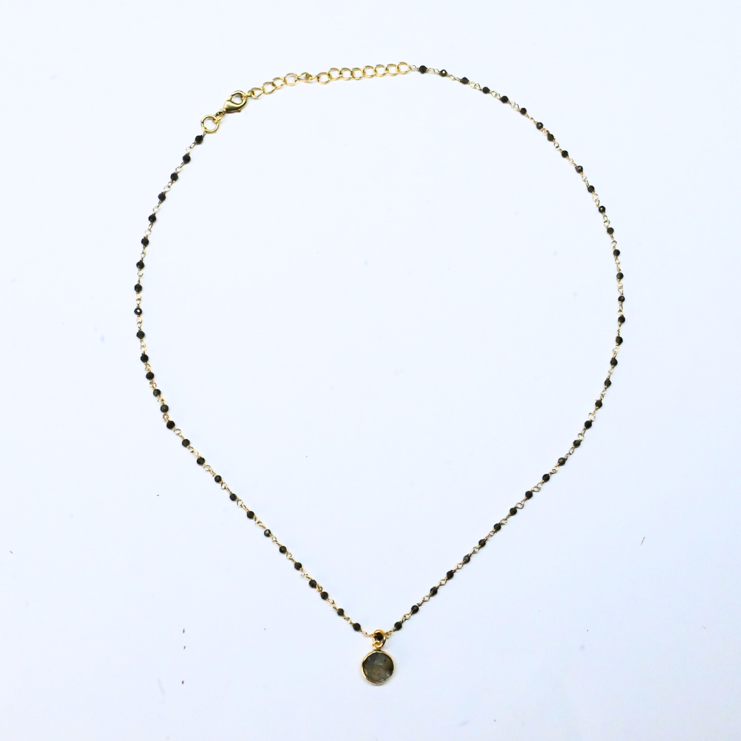 Euro Gold Assorted Gemstones 45 cm plus 5 cm extender chain Necklace A1.