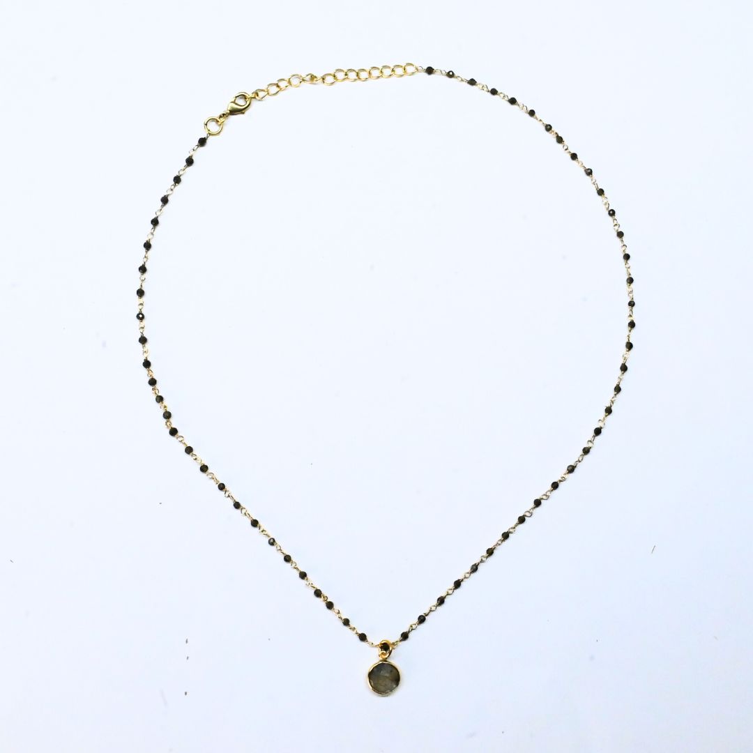 Euro Gold Assorted Gemstones 45 cm plus 5 cm extender chain Necklace A1.