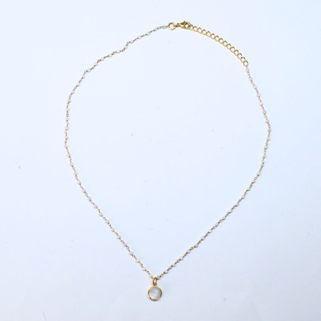 Euro Gold Assorted Gemstones 45 cm plus 5 cm extender chain Necklace A1.