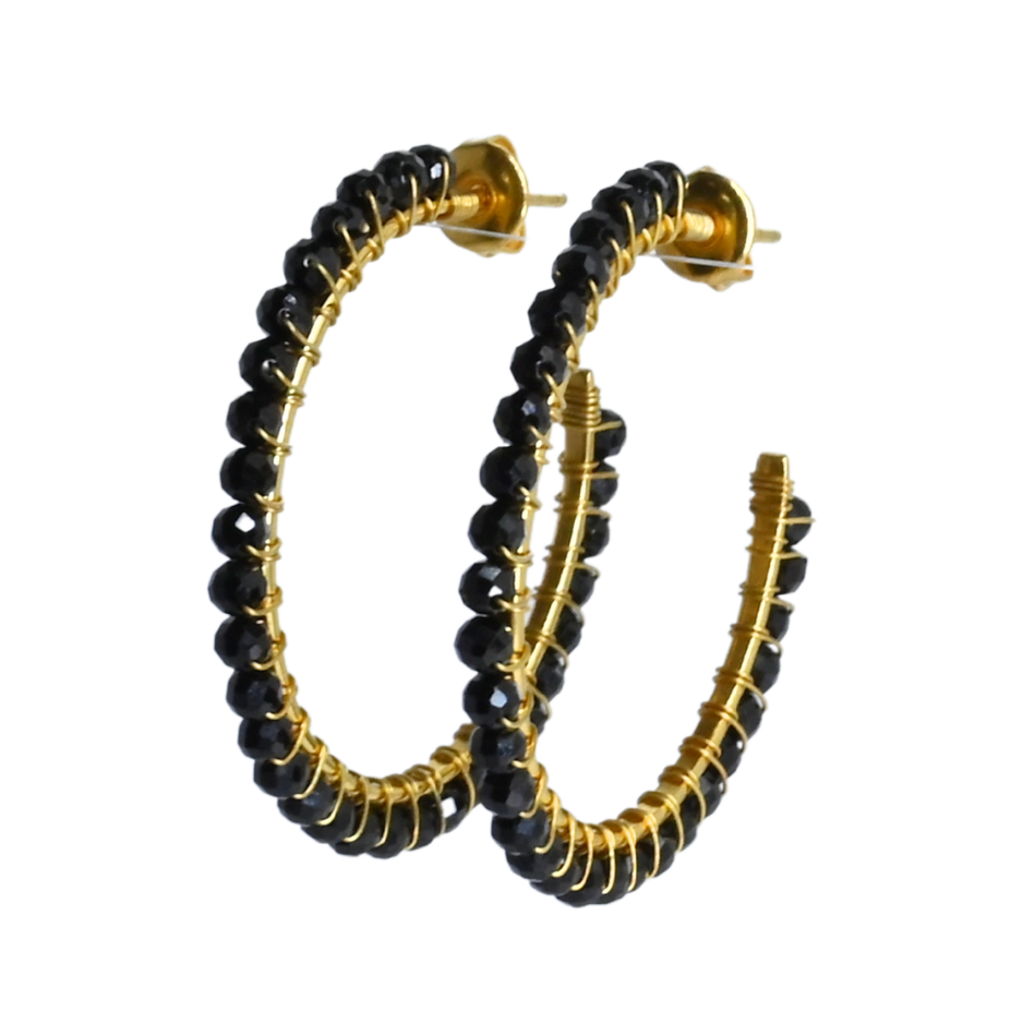 Euro Gold Gemstone Stud Earrings-A388A