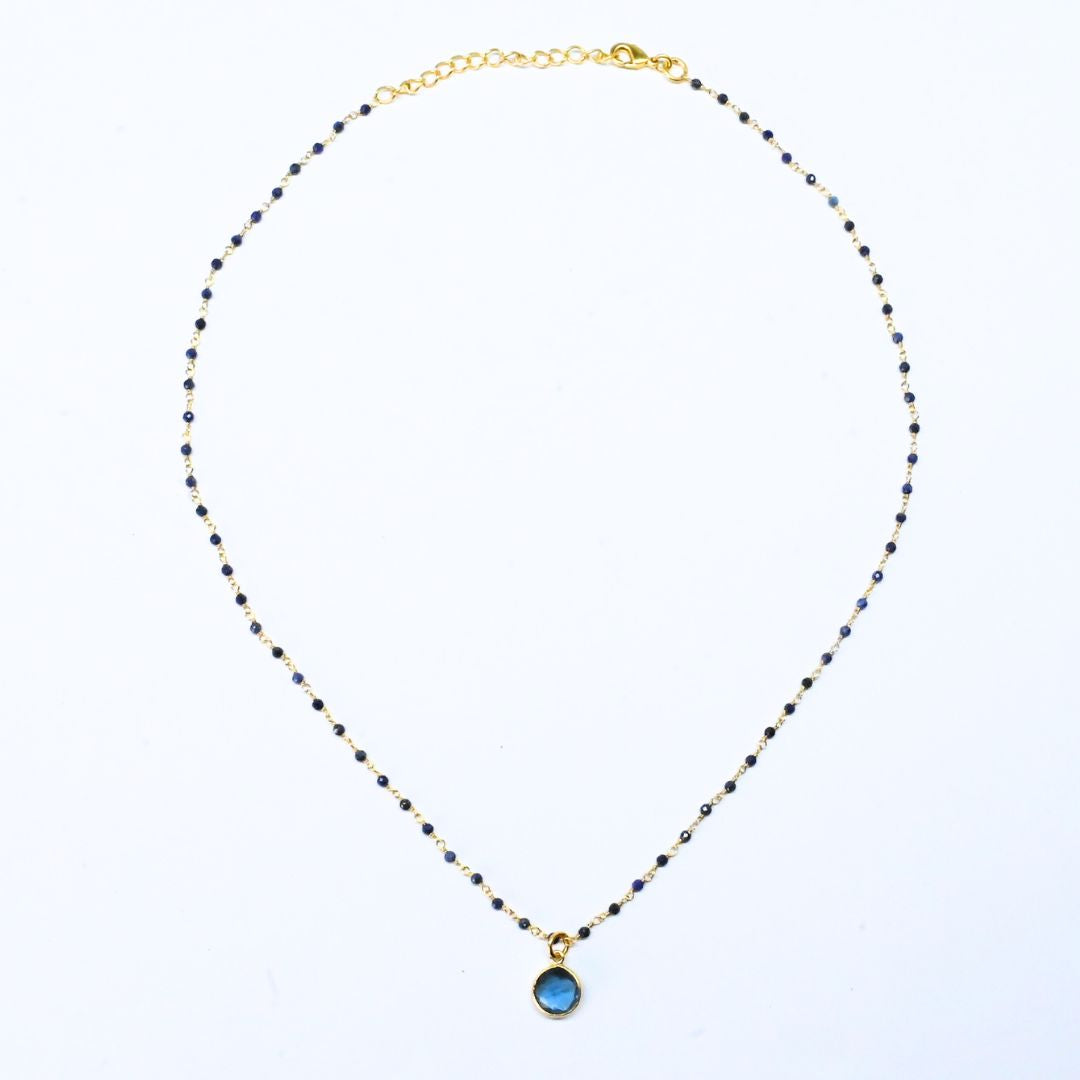 Euro Gold Assorted Gemstones 45 cm plus 5 cm extender chain Necklace A1.