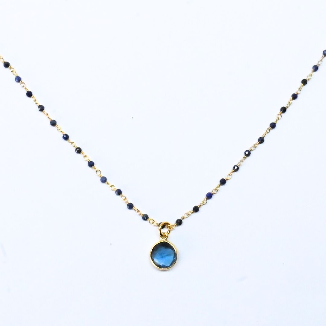 Euro Gold Assorted Gemstones 45 cm plus 5 cm extender chain Necklace A1.