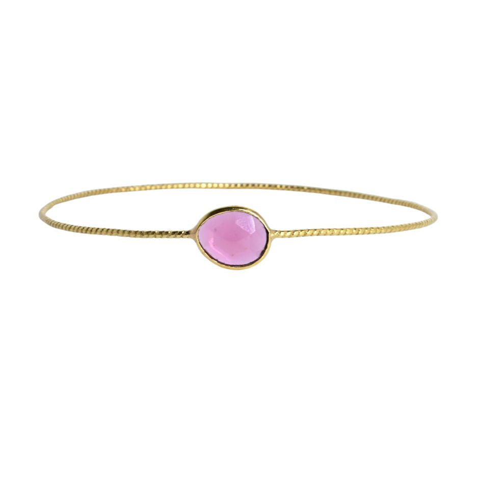 Euro Gold cuff bangle with gems- A278