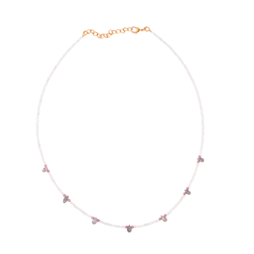 Euro Gold Gemstone Choker Necklace 40+5 cm A370