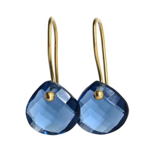 Euro Gold Gemstone Drop Earrings- A279