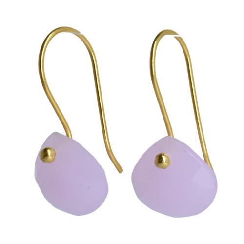 Euro Gold Gemstone Drop Earrings- A279