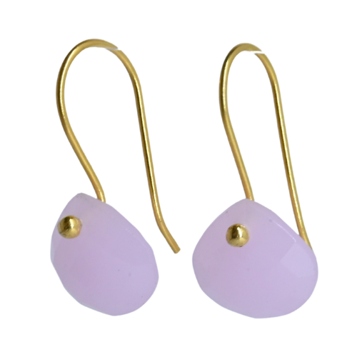 Euro Gold Gemstone Drop Earrings- A279