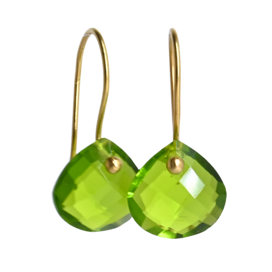 Euro Gold Gemstone Drop Earrings- A279