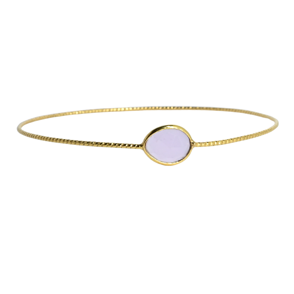 Euro Gold cuff bangle with gems- A278