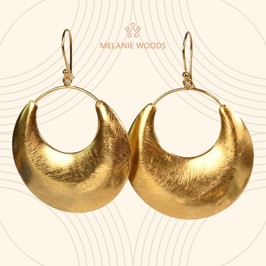 Euro Gold Hoop Drop Earrings B235