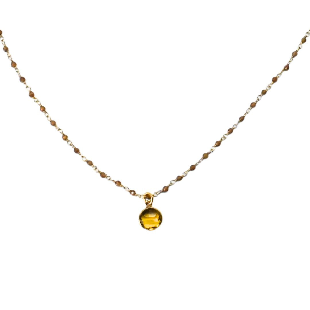 Euro Gold Assorted Gemstones 45 cm plus 5 cm extender chain Necklace A1.