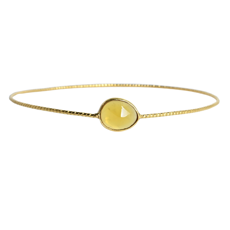 Euro Gold cuff bangle with gems- A278