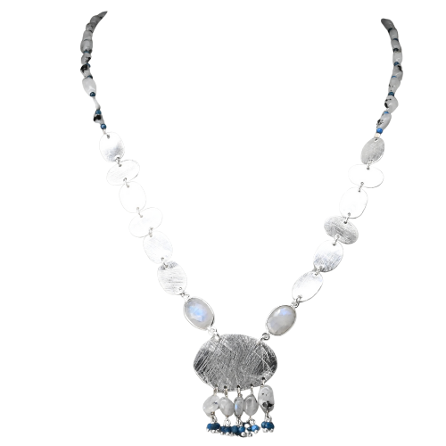 Euro Silver Gemstone Necklace AC326