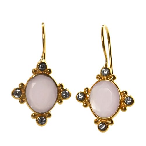 Euro Gold Gem Earrings- A339