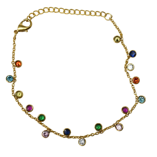 Euro gold and gem bracelet A257