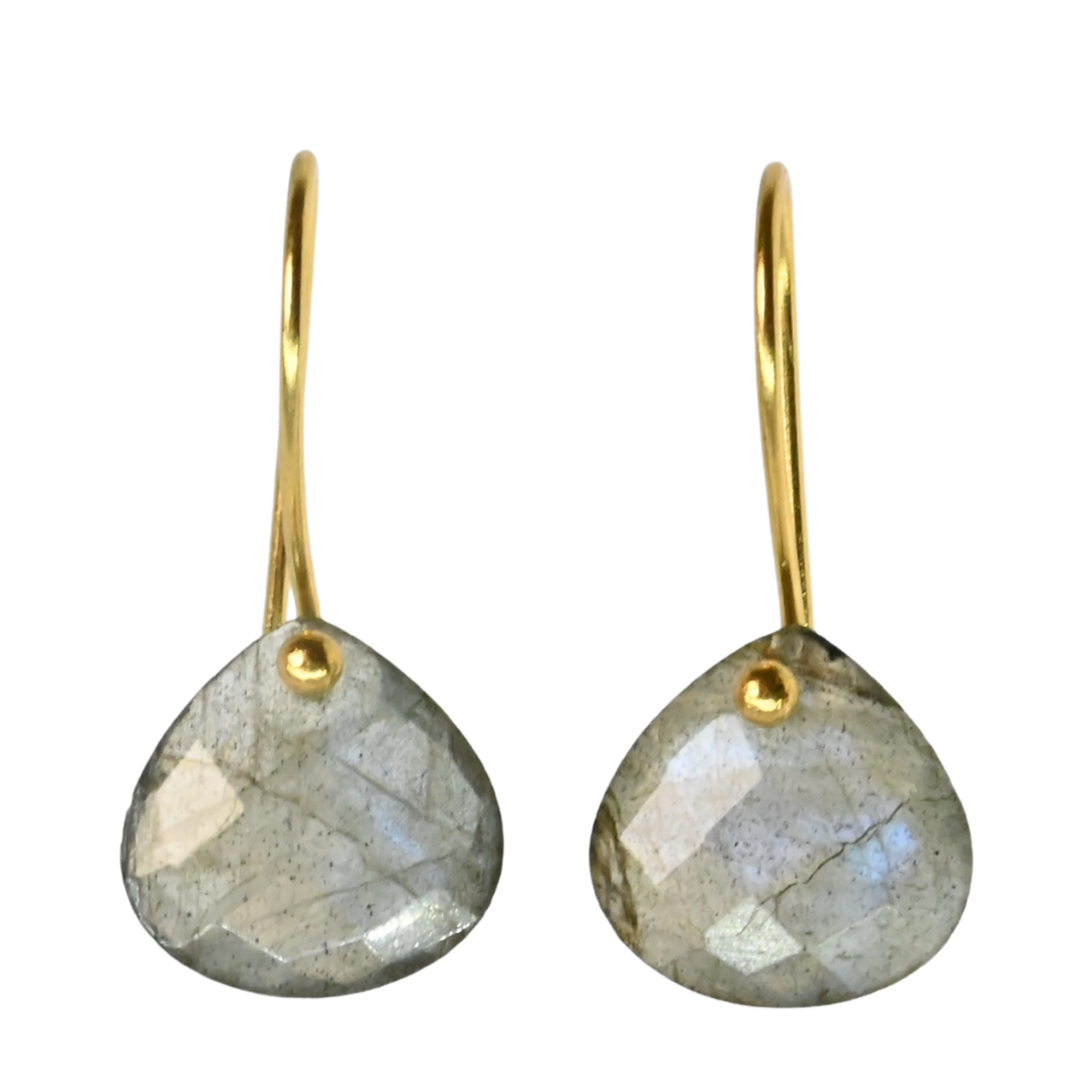Euro Gold Gemstone Drop Earrings- A279