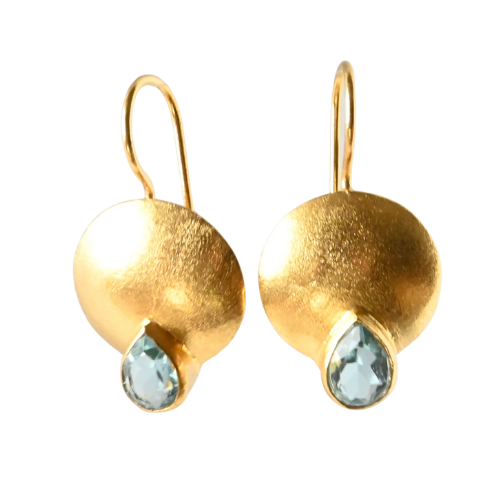 Euro Gold Gemstone Earrings- A223