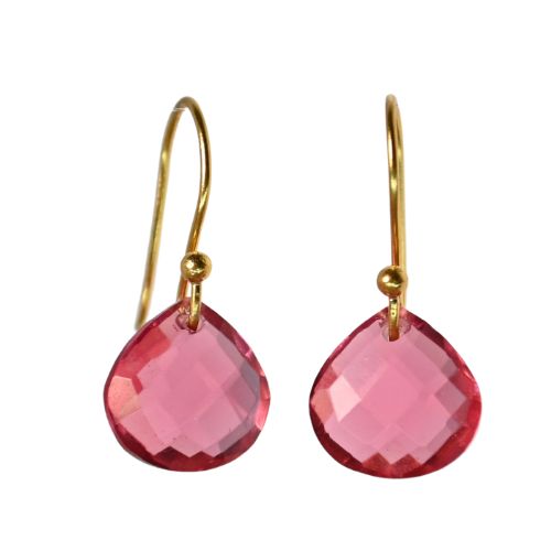 Euro Gold Gemstone Drop Earrings- A279