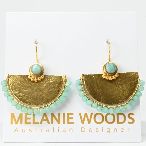 Euro Gold Gemstone Earrings- A327
