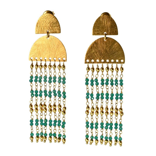 Euro Gold gem Cascade Earrings A307