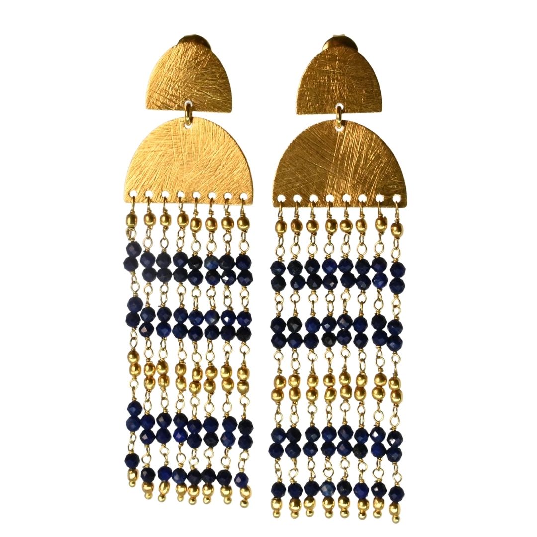 Euro Gold gem Cascade Earrings A307