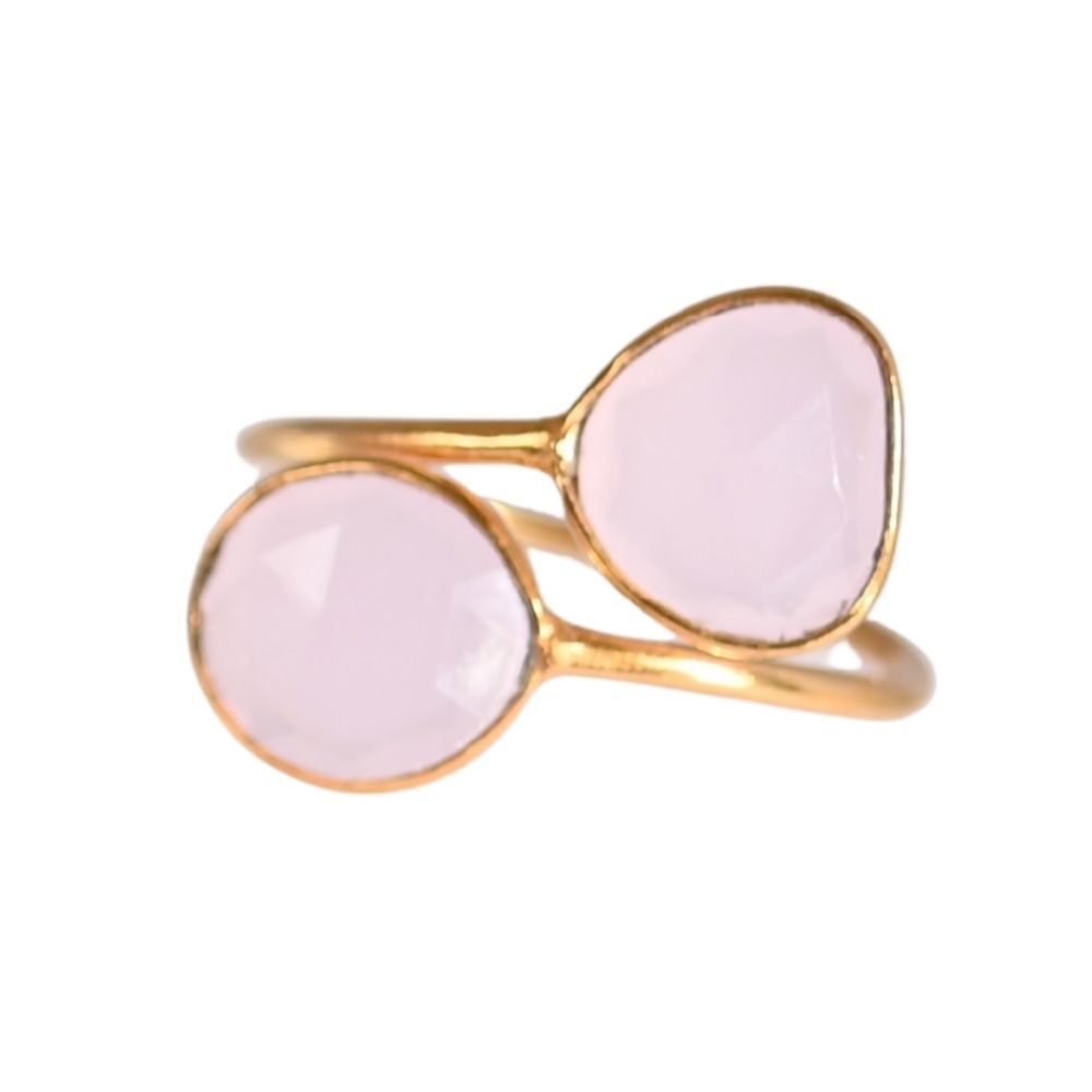 Euro Gold Cuff Ring Open size with gems A256R