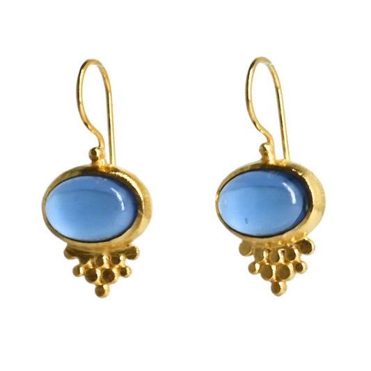 Euro Gold gemstone earrings - A238
