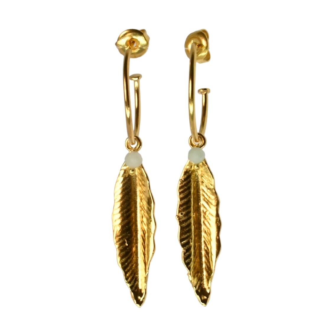 Euro Gold Gem Sleeper Earrings A310a.