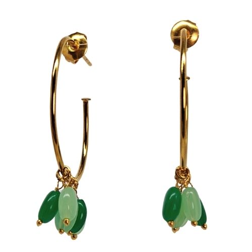 Euro Gold Gem DROP Hoop Earrings A315