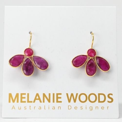 Euro Gold Gemstone Earrings- A263
