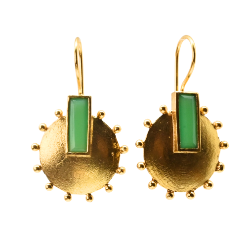 Euro Gold Gemstone Earrings- A228