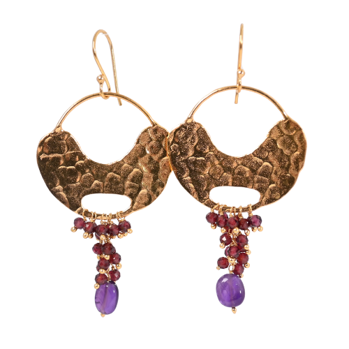 Euro Gold Gemstone Earring A379