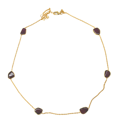 Euro Gold Gemstone Necklace 50 cm A265.c