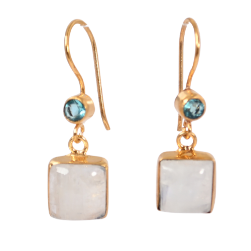 Euro Gold Gemstone Earring A363