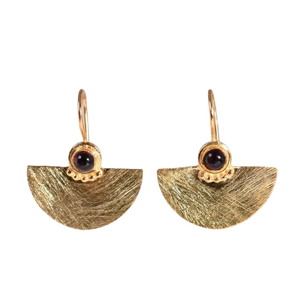 Euro Gold Fan Drop Earrings A26E Picollo