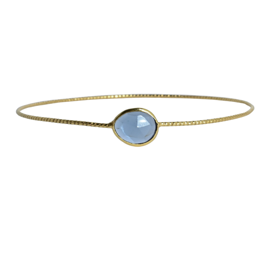 Euro Gold cuff bangle with gems- A278