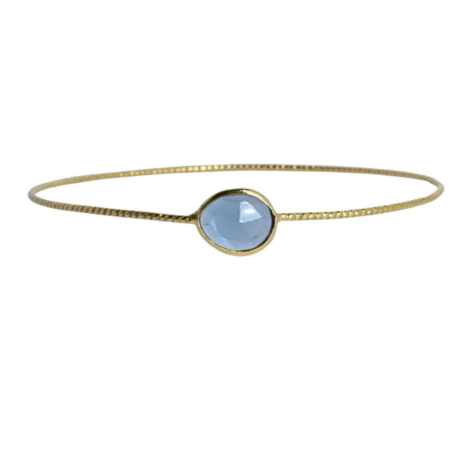 Euro Gold cuff bangle with gems- A278