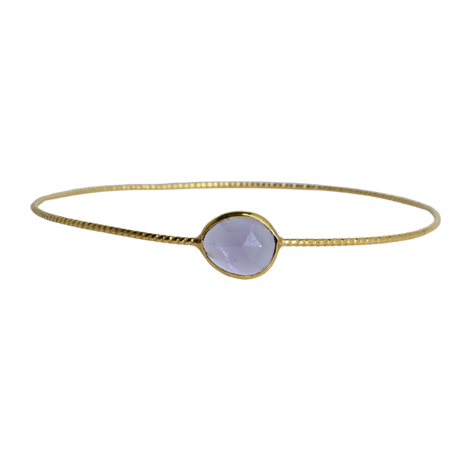 Euro Gold cuff bangle with gems- A278