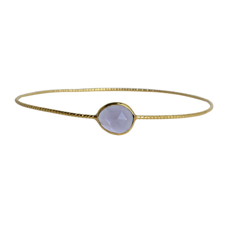 Euro Gold cuff bangle with gems- A278