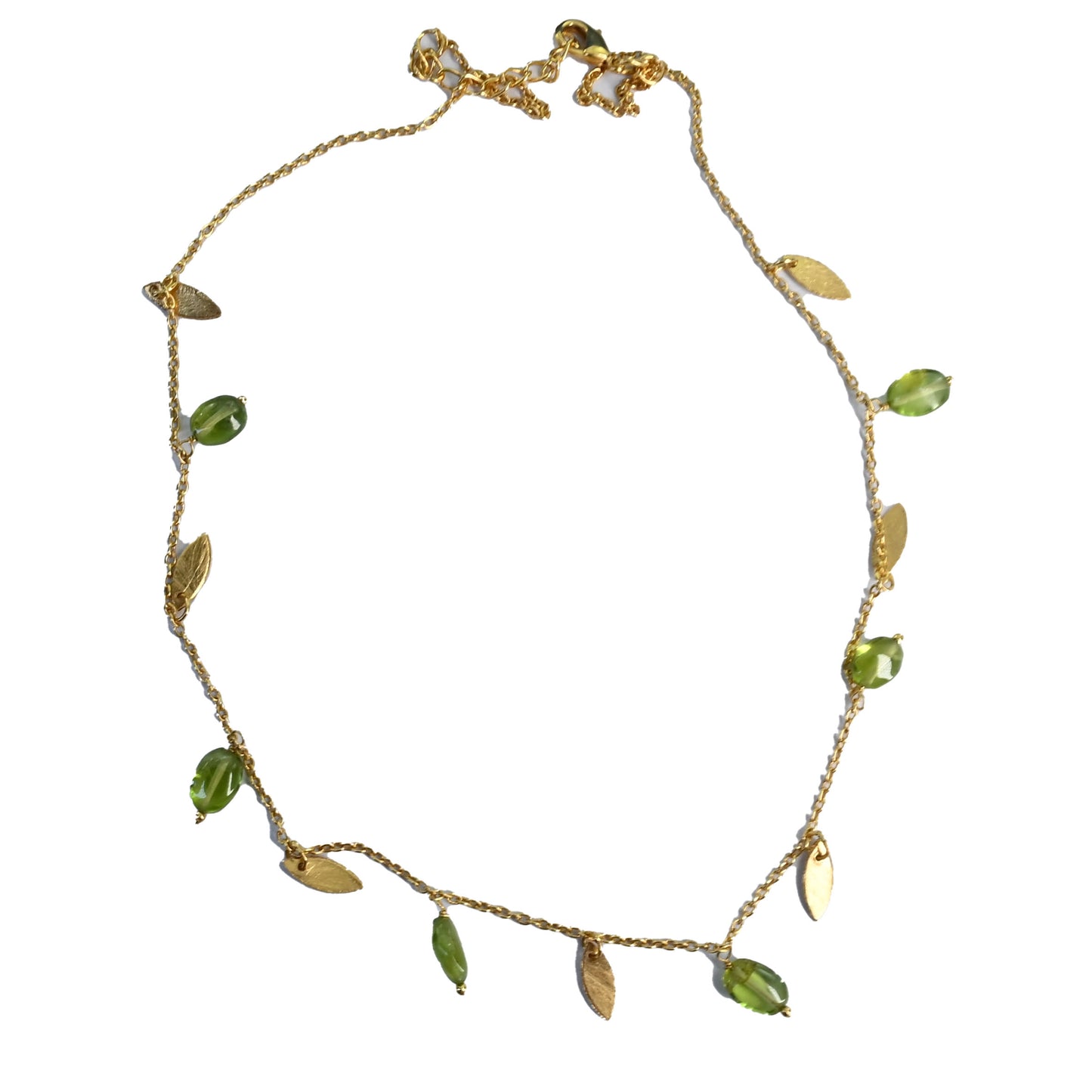 Euro Gold Tassle Necklace Assorted Gemstones 40 cm a199