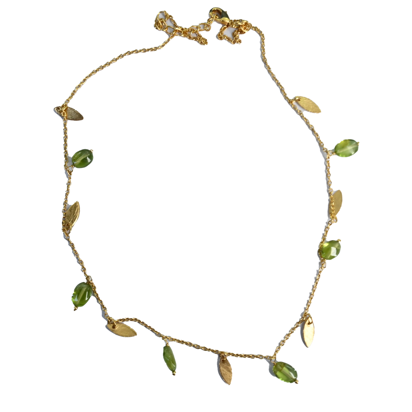 Euro Gold Tassle Necklace Assorted Gemstones 40 cm a199