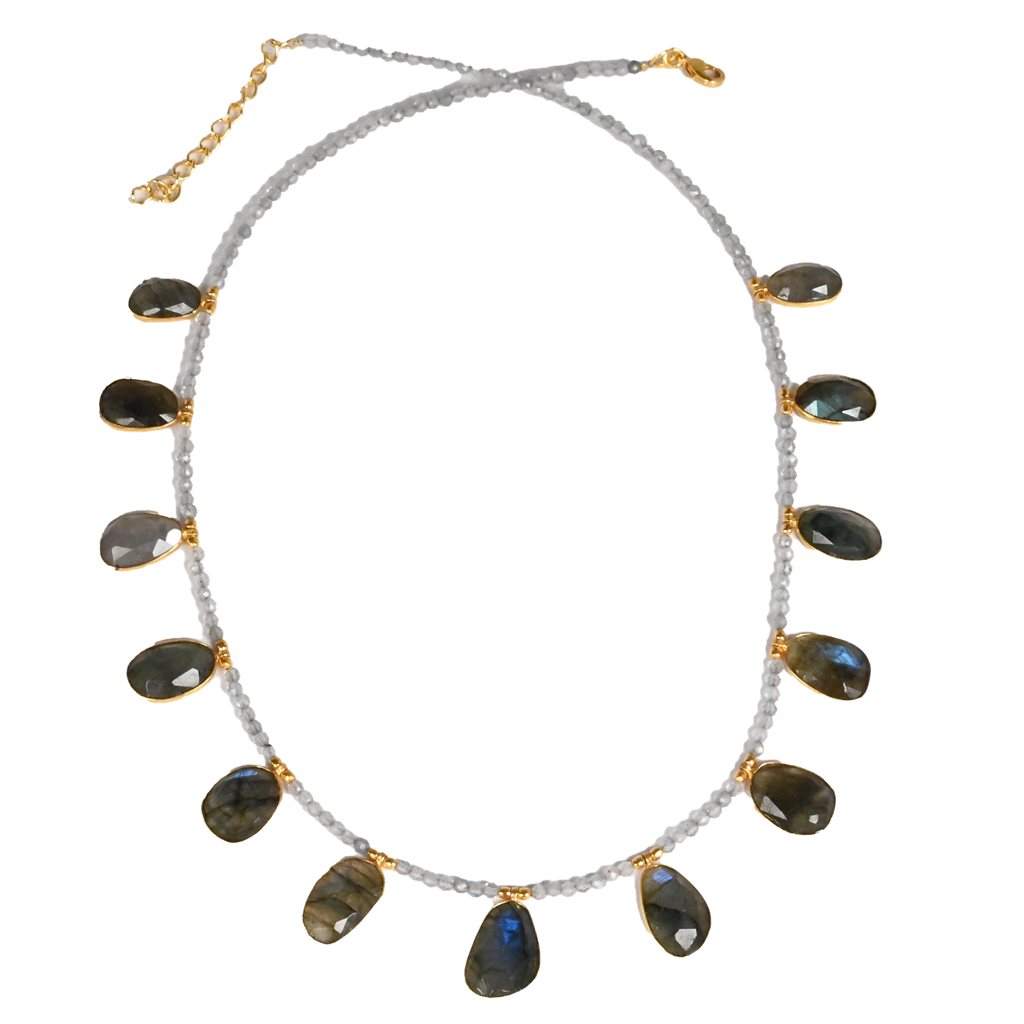 Euro Gold Gemstone Necklace 50 cm A229