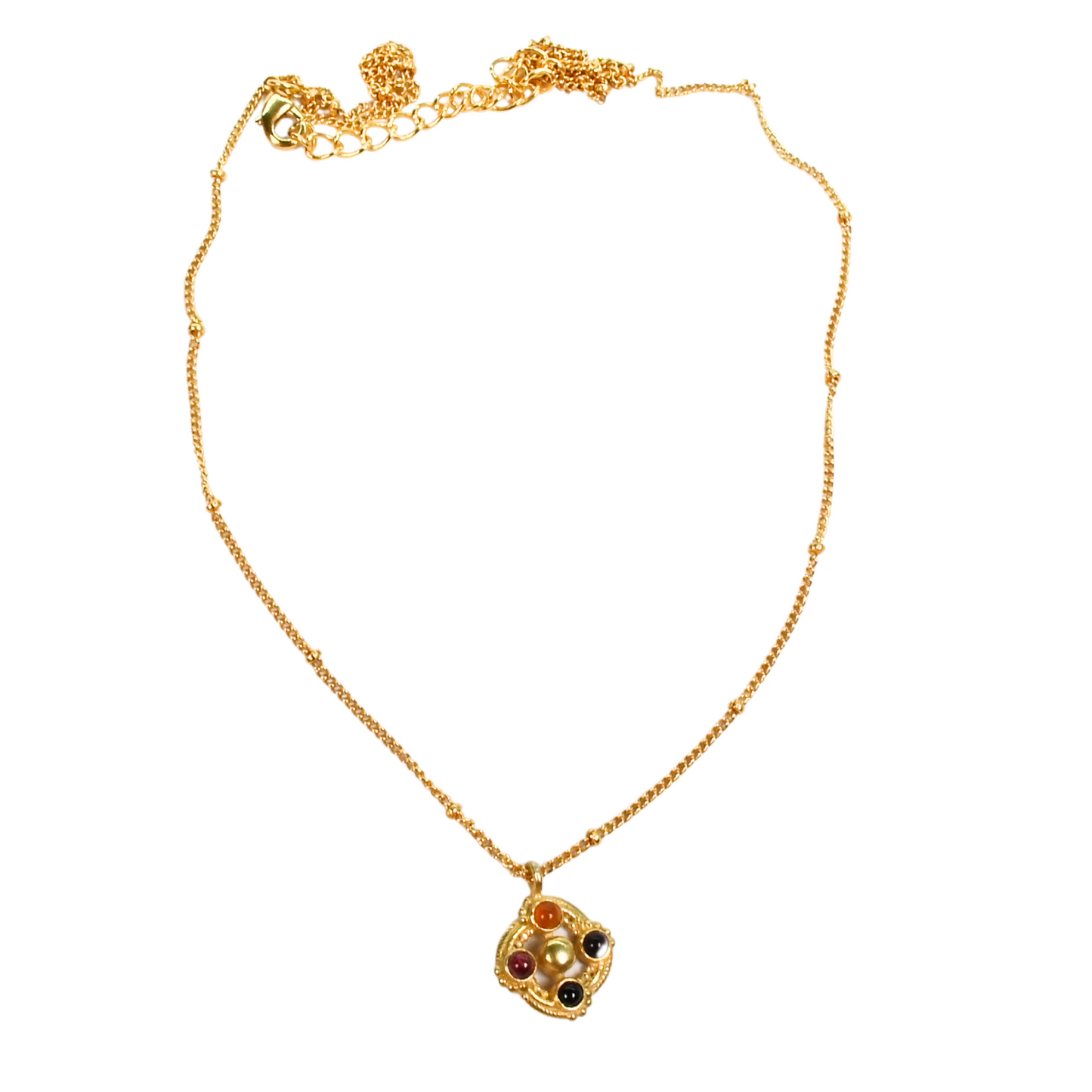 Euro Gold Gemstone Necklace 50 cm A244