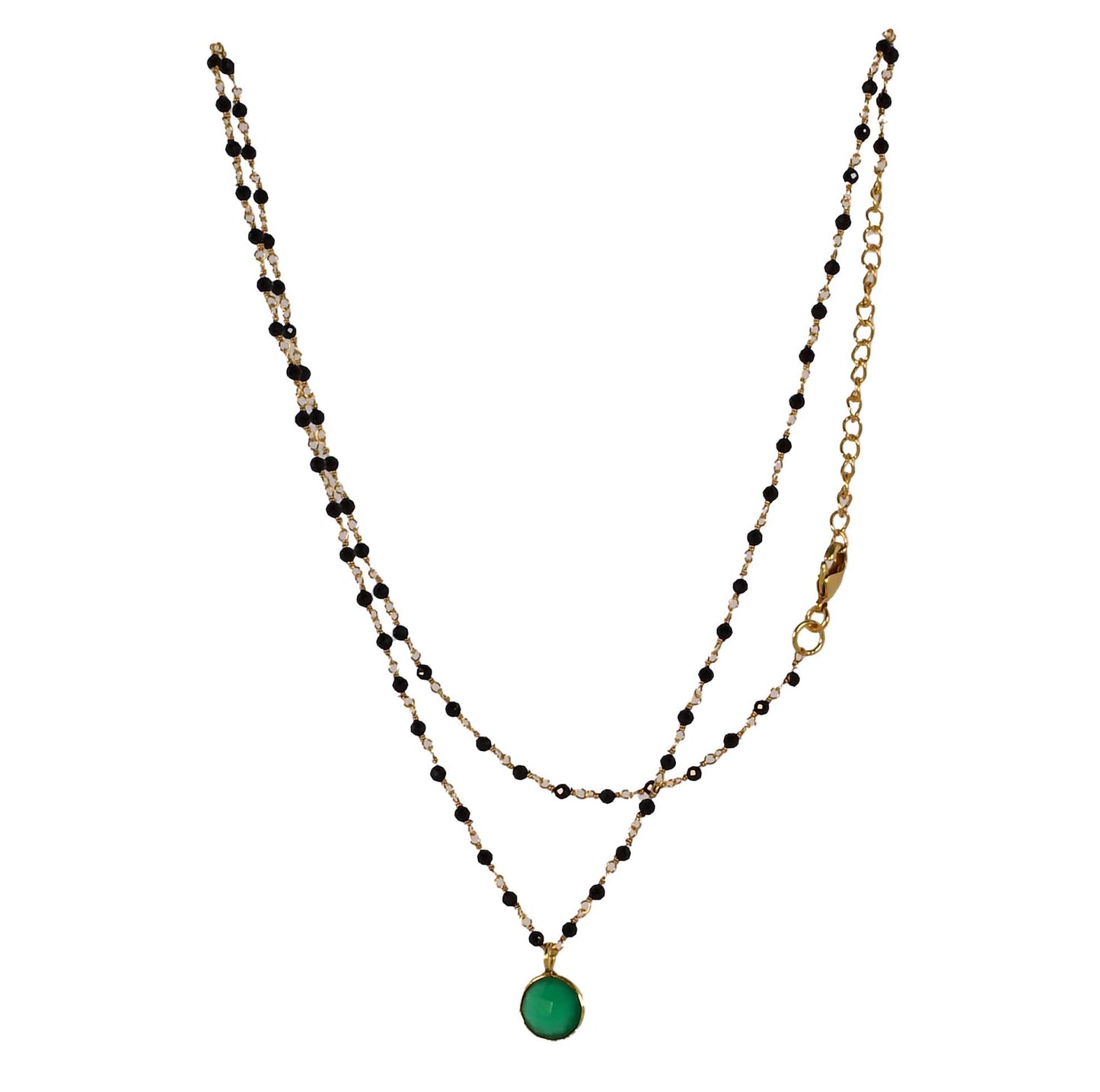 Euro Gold Assorted Gemstones 45 cm plus 5 cm extender chain Necklace A1.