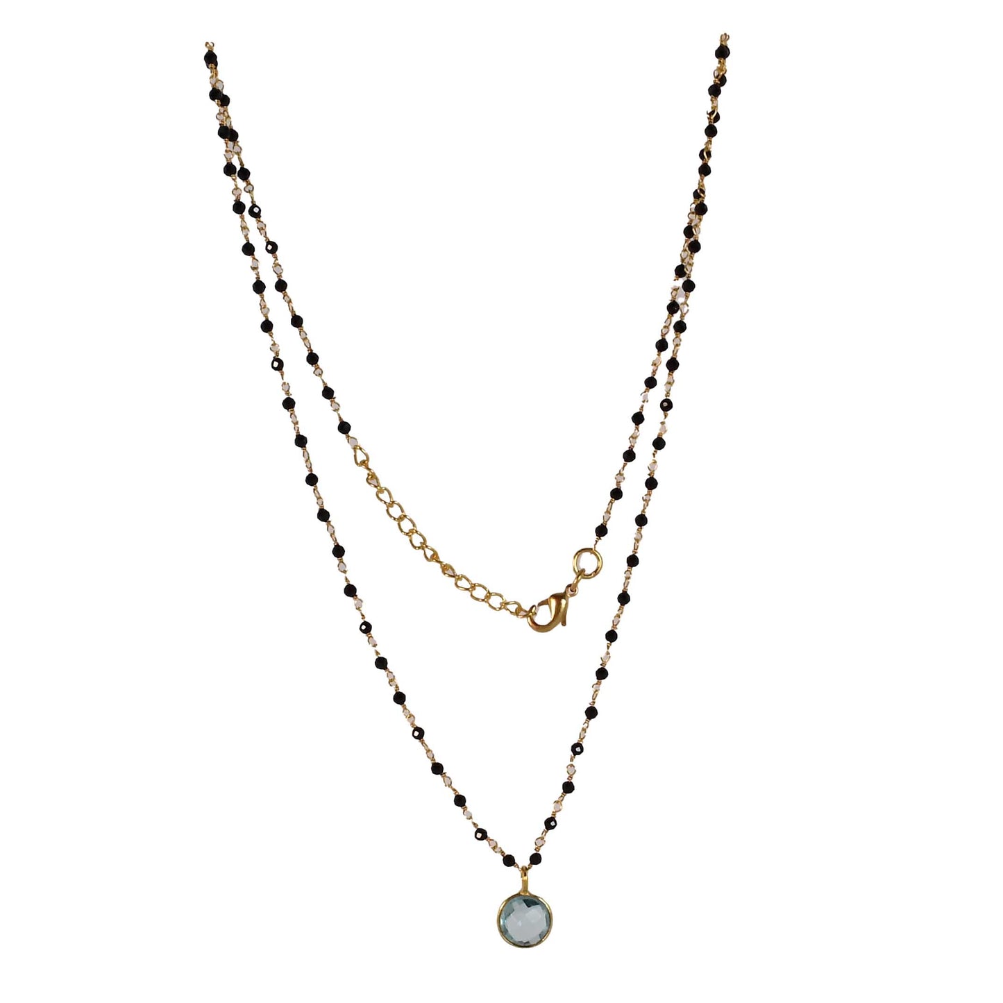Euro Gold Assorted Gemstones 45 cm plus 5 cm extender chain Necklace A1.