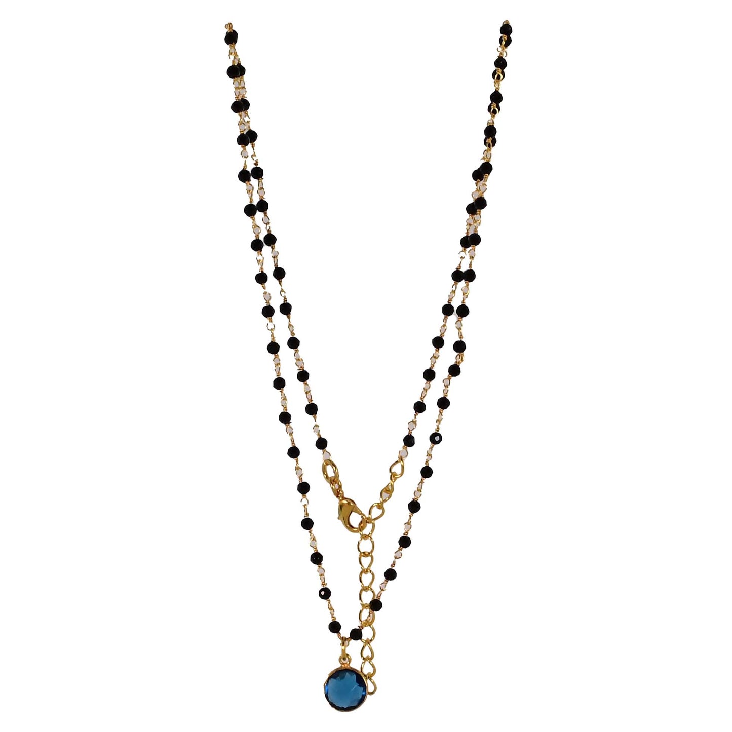 Euro Gold Assorted Gemstones 45 cm plus 5 cm extender chain Necklace A1.