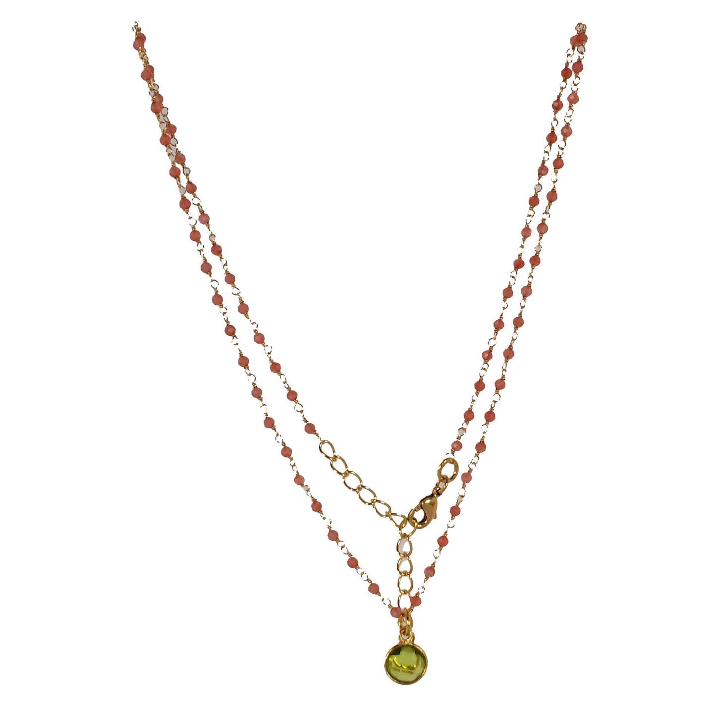 Euro Gold Assorted Gemstones 45 cm plus 5 cm extender chain Necklace A1.