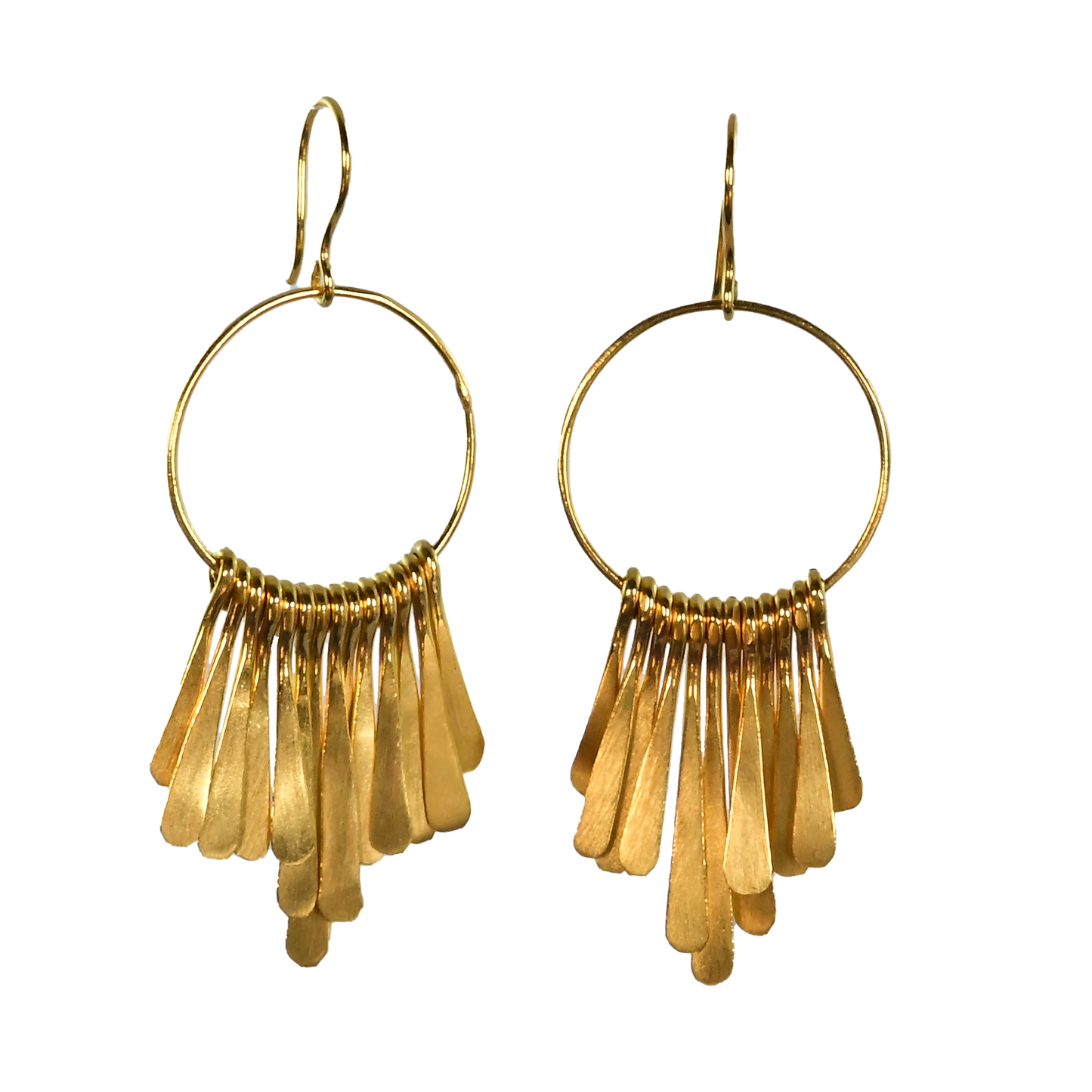 Euro Gold Tassel Hoop Earrings B15A