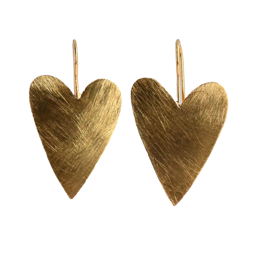 Euro Gold Heart Drop Earrings B209