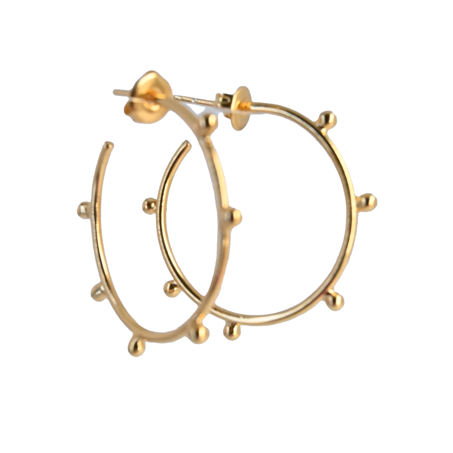 Euro Gold stud hoop Earrings B213A